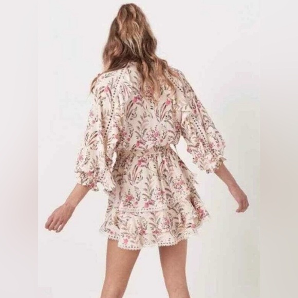 Spell Boho Floral Cream Mini Dress - Picture 4 of 13